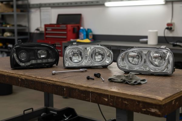 Golf 4 Scheinwerfer auf Tisch